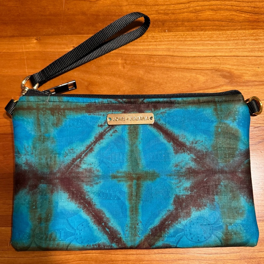 John + Juliana Crossbody Clutch Turquoise brown